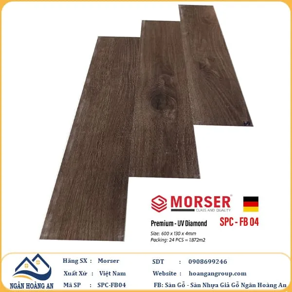 Sàn Nhựa Giả Gỗ Hèm Khóa Morser Xương Cá 4mm FB04